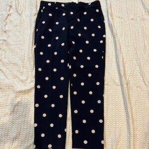 Banana Republic Size 2 Pants.  Navy Blue with white dots. Avery. Ankle length
